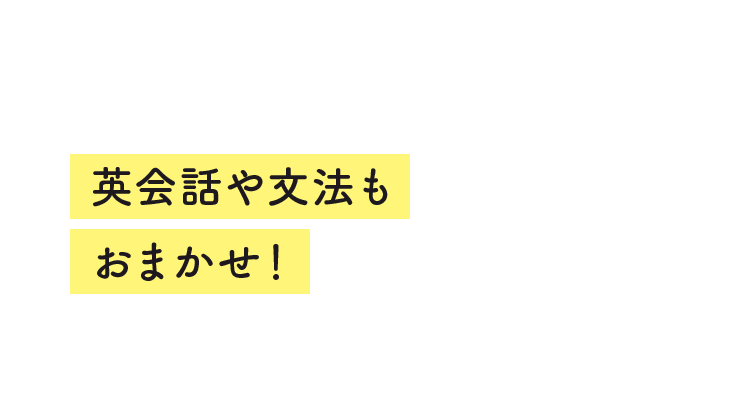 英会話や文法もおまかせ！